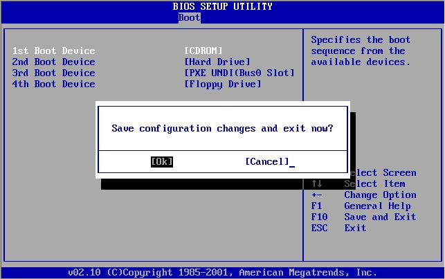 Confirmando (ou não) as alterações feitas no Setup